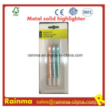 Metal Color Solid Highlighter for Stationery Supply